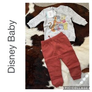 NEW DISNEY 18 MO BABY WINNIE THE POOH TIGGER & PIGLET SWEATSHIRT JOGGER SET